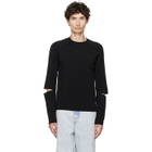 Marine Serre Black Moon Logo Knit Slit Sweater