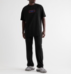 Vetements - Oversized Printed Embellished Cotton-Jersey T-Shirt - Black