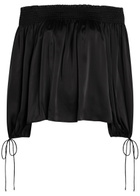 Chloe Off-the-shoulder Silk top Black