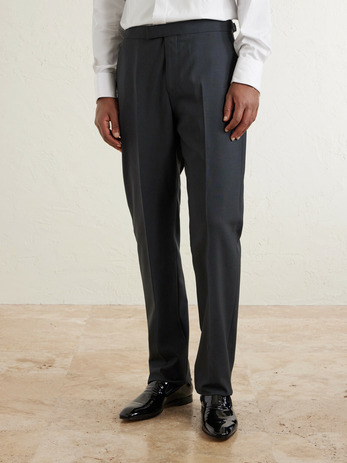 Favourbrook - Dalton Slim-Fit Straight-Leg Stretch-Wool Tuxedo Trousers - Black