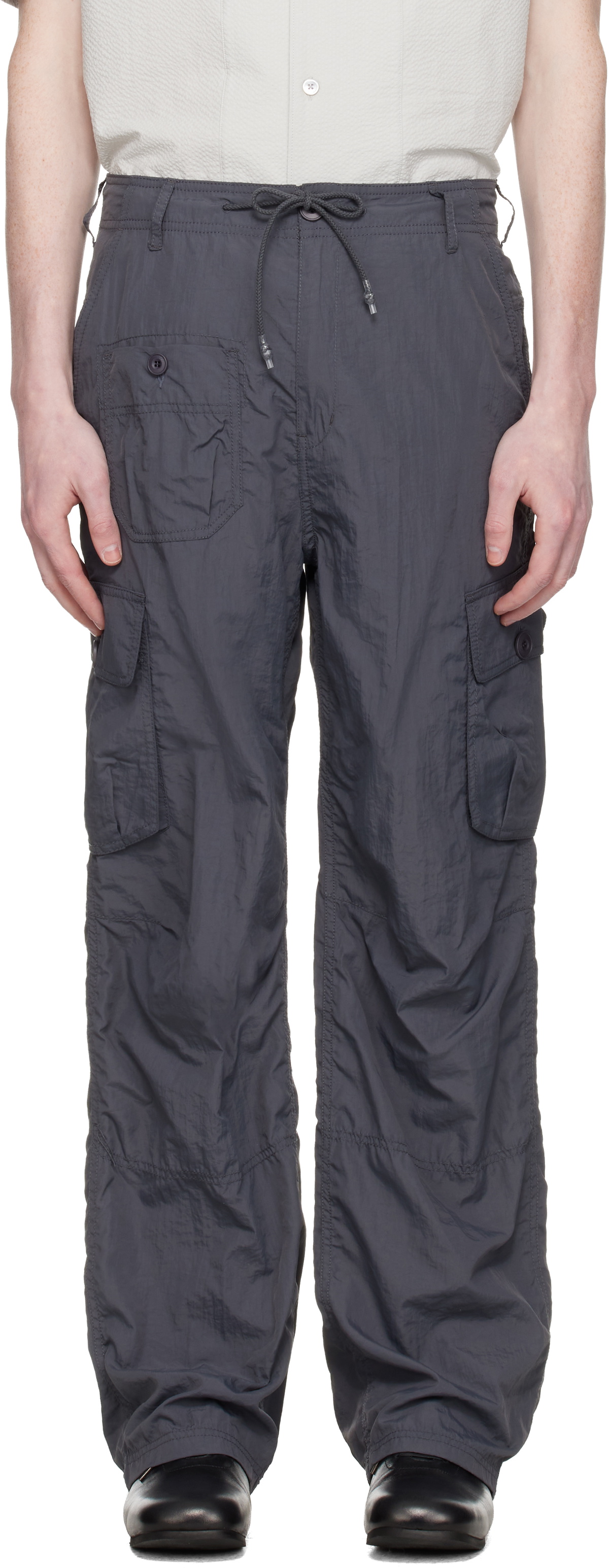 COOR Gray Multi-Pocket Stitch Pointed Cargo Pants