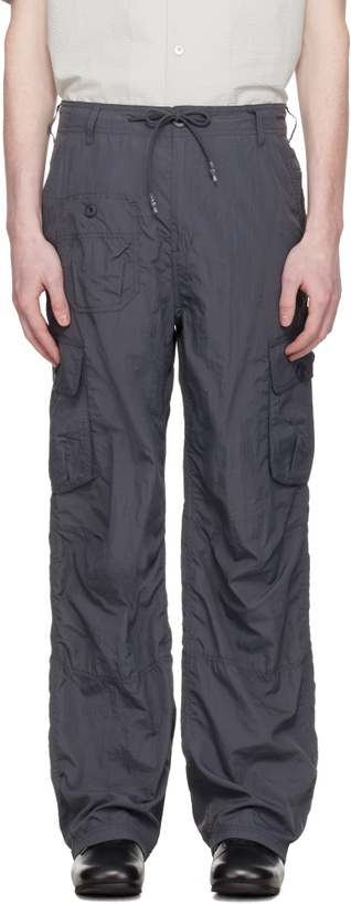 Photo: COOR Gray Multi-Pocket Stitch Pointed Cargo Pants