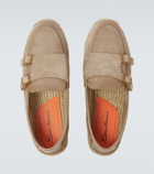 Santoni - Monk strap suede espadrilles