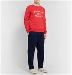 Holiday Boileau - Texas Printed Fleece-Back Cotton-Jersey Sweatshirt - Red