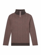 Enfants Riches Déprimés - Puke & Cry Intarsia Cotton Half-Zip Sweater - Brown