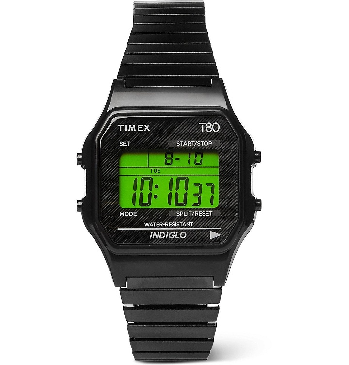Photo: Timex - T80 34mm Stainless Steel Digital Watch - Green