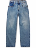 Balmain - Wide-Leg Distressed Jeans - Blue