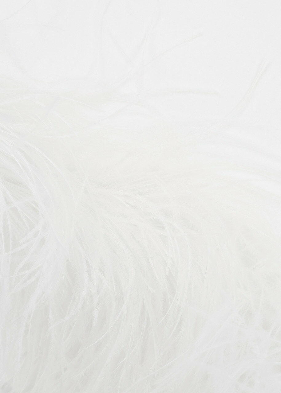 16 Arlington Umiko Feather-trimmed Mini Dress Ivory