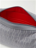 Christian Louboutin - Zip n Flap Leather-Trimmed Logo-Jacquard Canvas Pouch