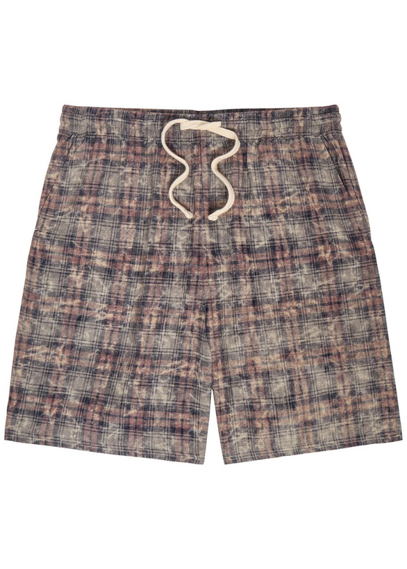 Photo: Picante Rocco Checked Cotton Shorts Brown