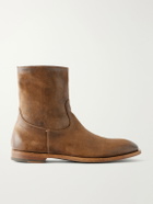 Officine Creative - Waxed-Suede Biker Boots - Brown