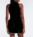 Magda Butrym Draped peplum velvet top