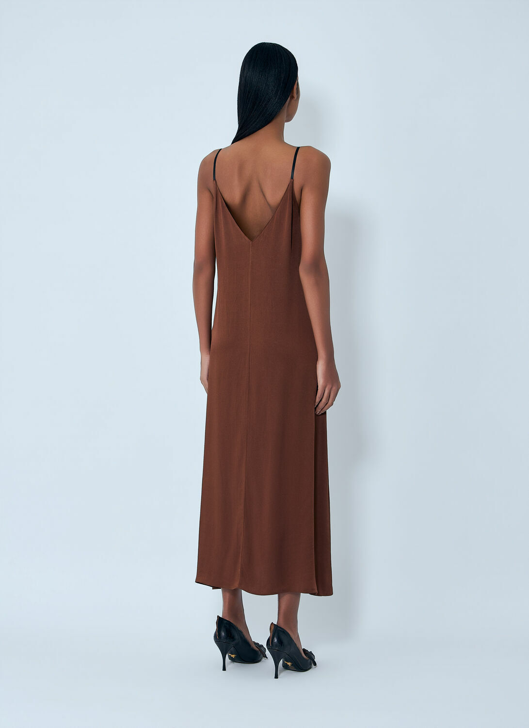 Prada Crepe Satin Midi Dress