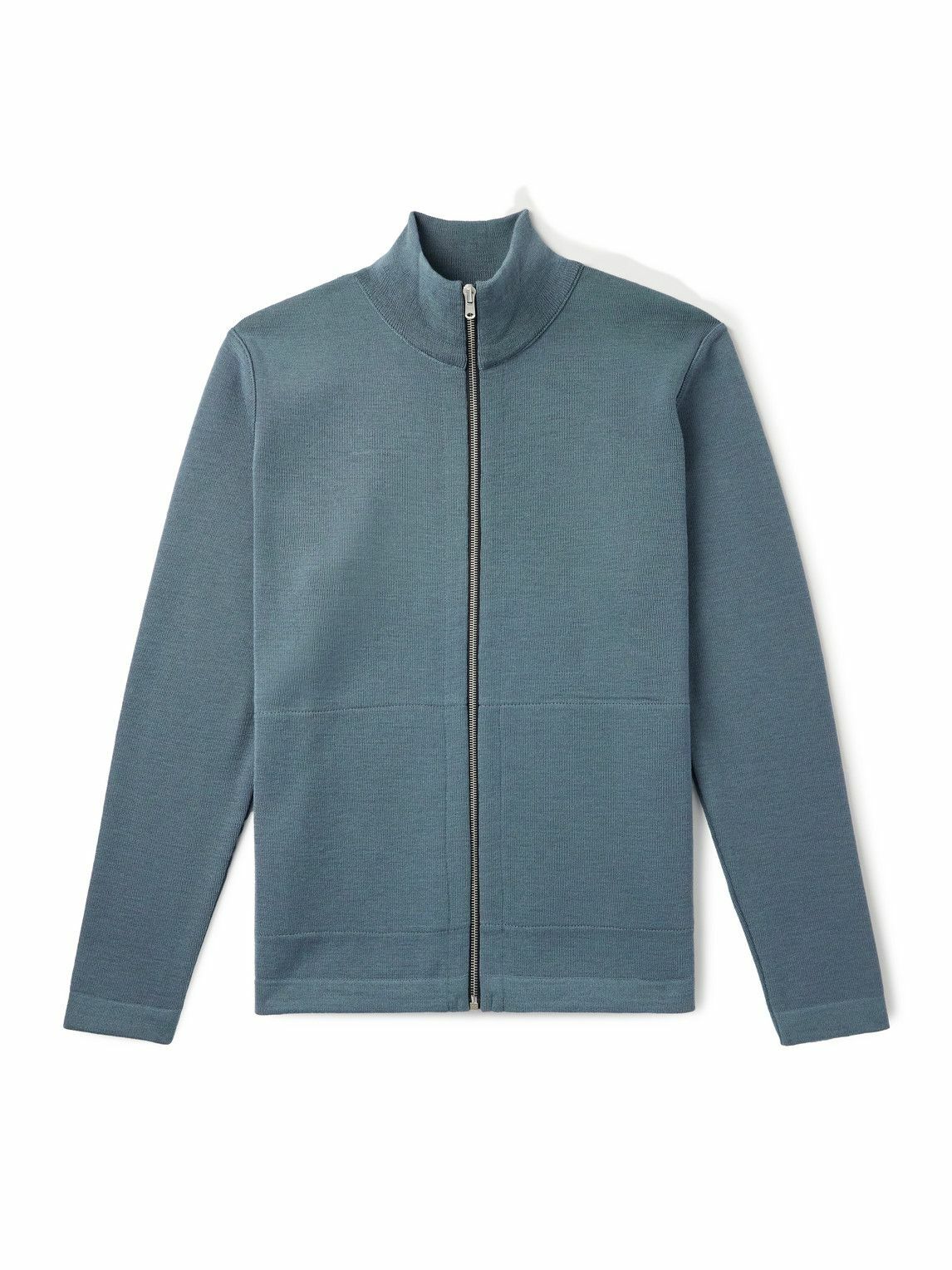 S.N.S. Herning - Naval Slim-Fit Wool Zip-Up Cardigan - Blue