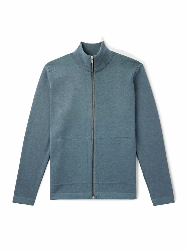 Photo: S.N.S. Herning - Naval Slim-Fit Wool Zip-Up Cardigan - Blue