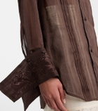 Xu Zhi Embroidered linen and silk shirt