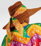 Valentino VLogo chevron straw sunhat