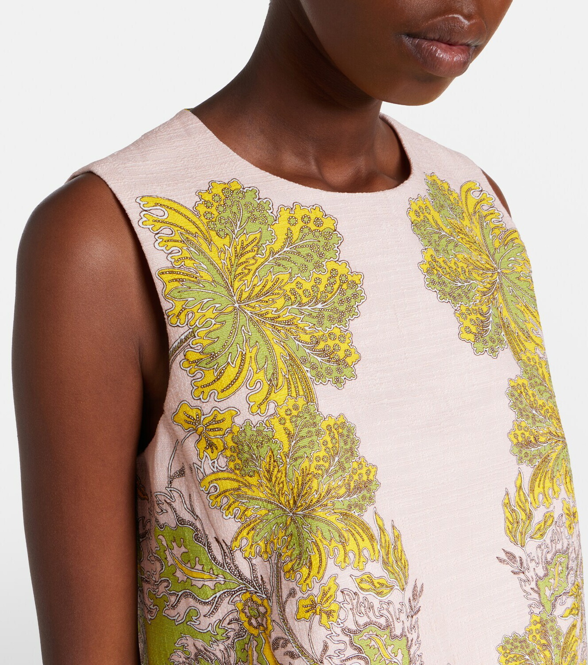 La DoubleJ La Scala feather-trimmed cotton top
