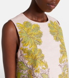 La DoubleJ La Scala feather-trimmed cotton top