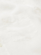 INCOTEX - Garment-Dyed Linen Shirt - White - EU 42