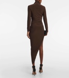 Norma Kamali Asymmetric turtleneck midi dress