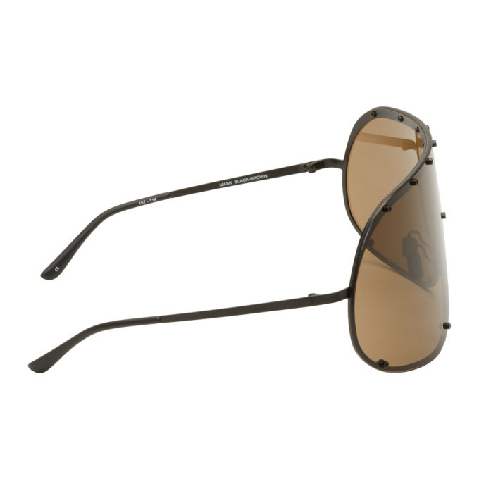 Rick Owens Brown Shield Sunglasses