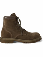 Officine Creative - Boss Leather-Trimmed Suede Boots - Brown