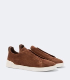 Zegna Triple Stitch suede slip-on sneakers