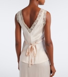 Posse Blake lace-trimmed silk satin top