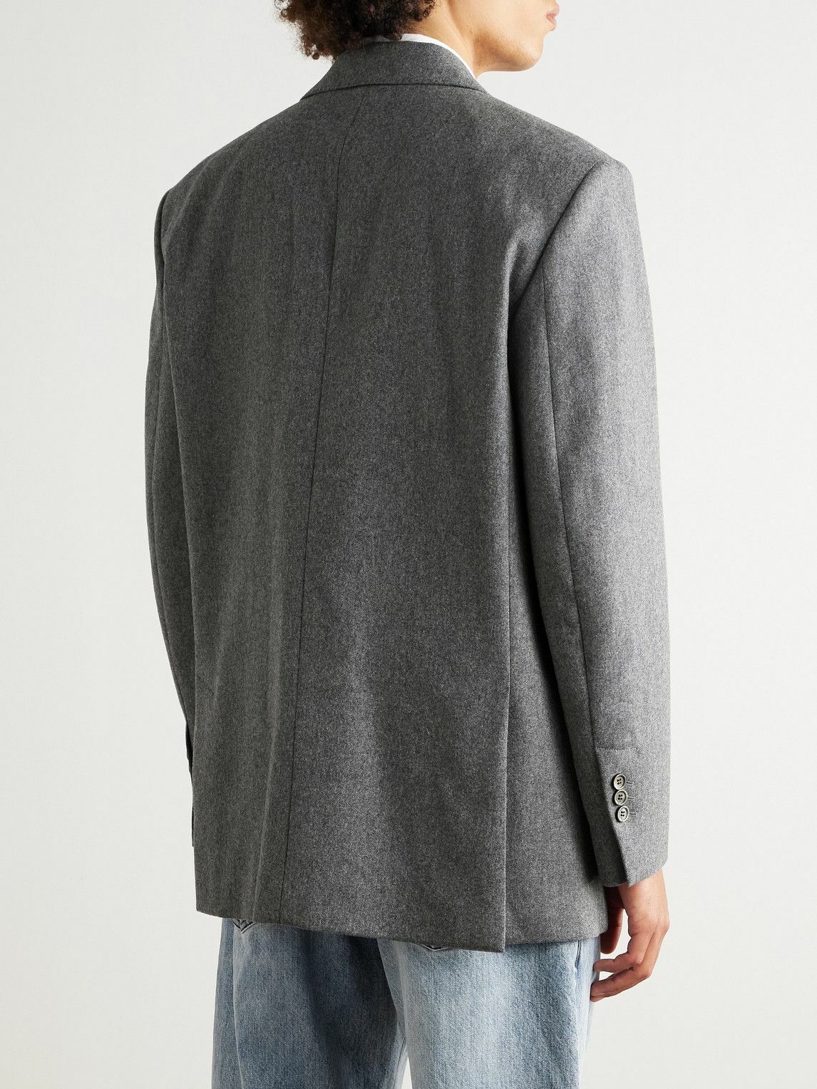 AMI PARIS - Wool-Flannel Blazer - Gray