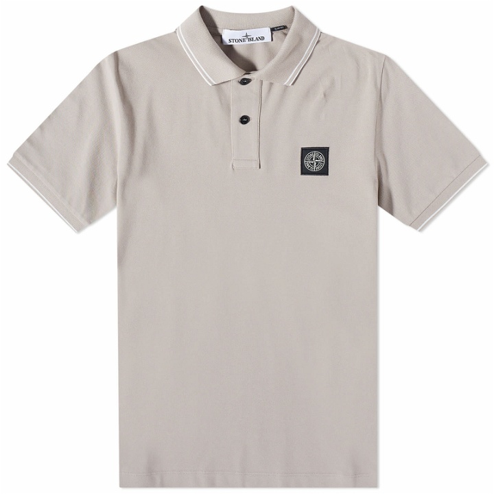 Photo: Stone Island Men's Patch Polo Shirt in Dove Grey