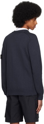 Stone Island Navy Y-Neck Cardigan