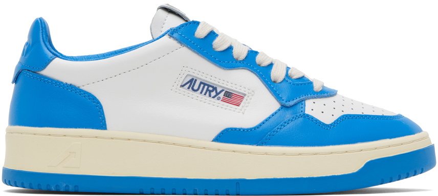 AUTRY White & Blue Medalist Low Sneakers Autry