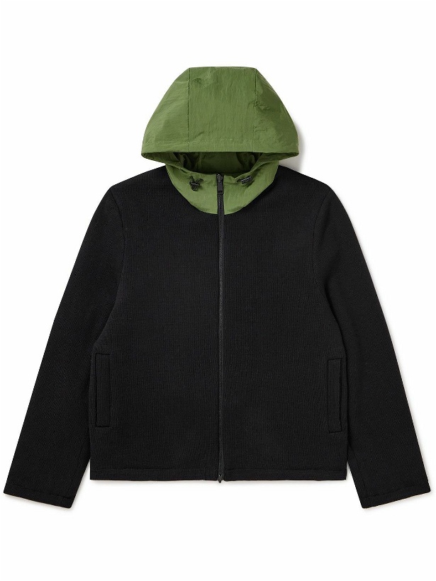 Photo: SAIF UD DEEN - Reversible Cotton and Merino Wool-Blend and Shell Hooded Jacket - Black