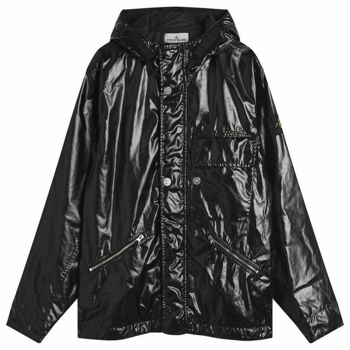 Photo: Stone Island Men's Mussola Gommata-TC Short Parka Jacket in Black