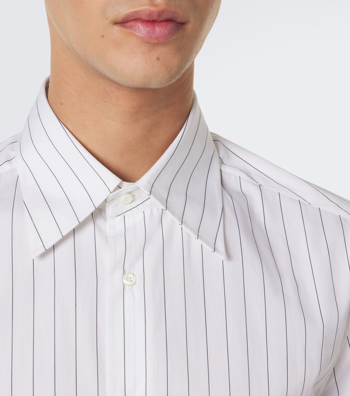 Brunello Cucinelli Pinstriped cotton poplin shirt