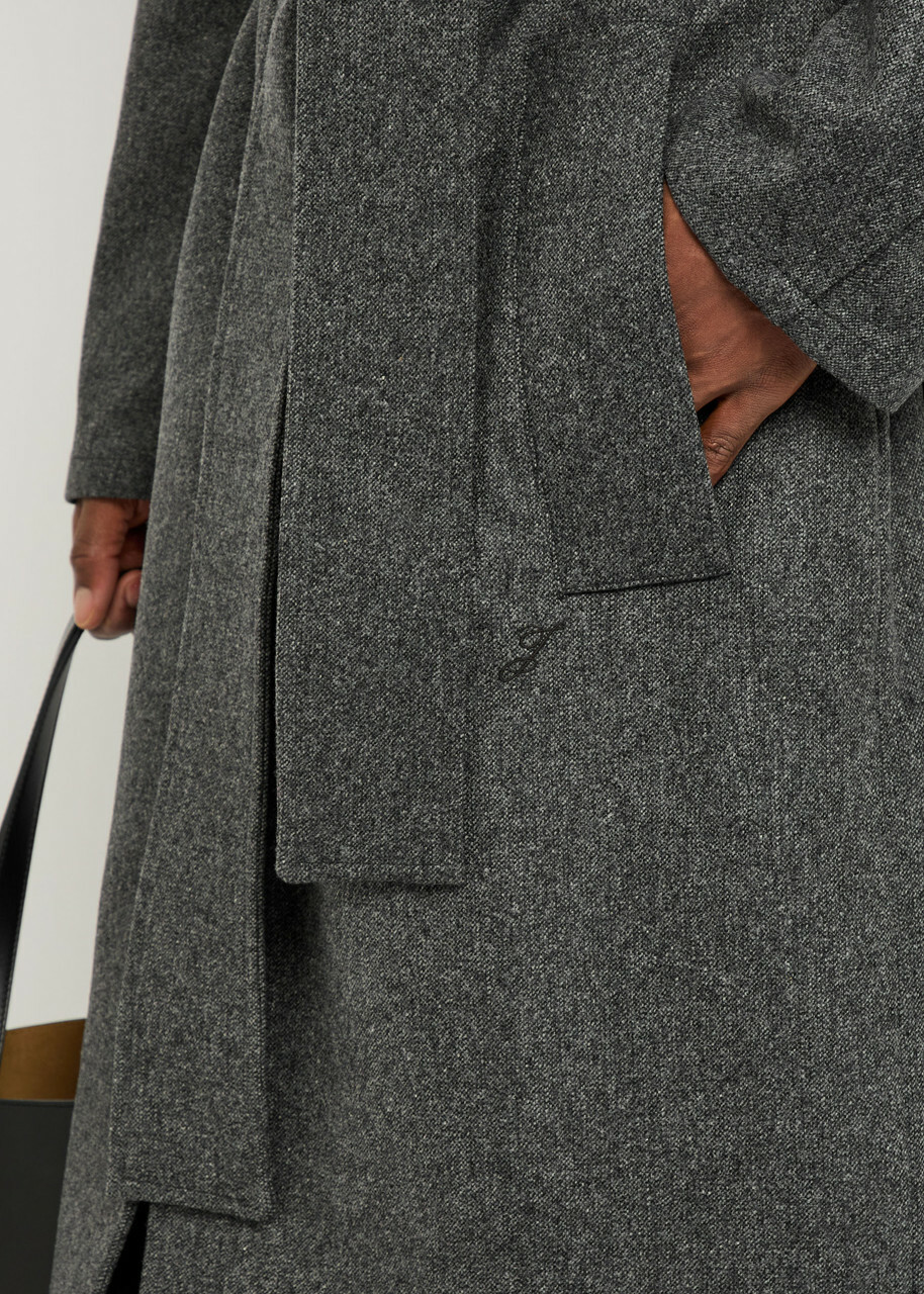 Jacquemus Le Manteau Citta Belted Wool-blend Trench Coat Dark Grey