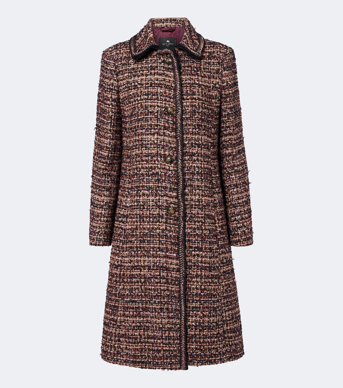 Etro Single-breasted tweed coat
