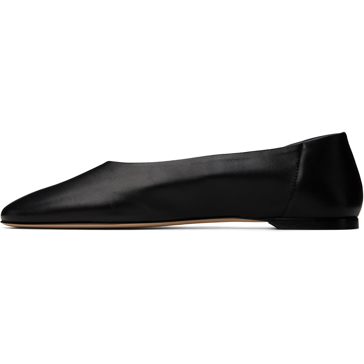 TOTEME Black Slip Nappa Ballerina Flats