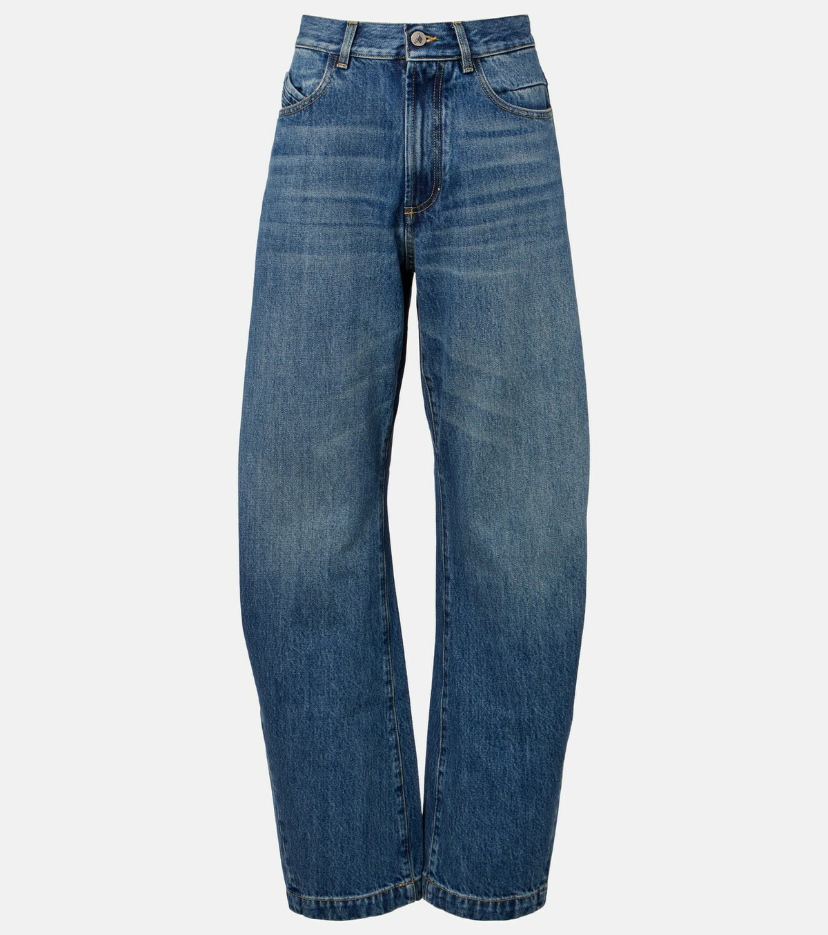 The Attico Mid-rise barrel-leg jeans