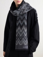 Missoni - Striped Crochet-Knit Wool Scarf - Gray