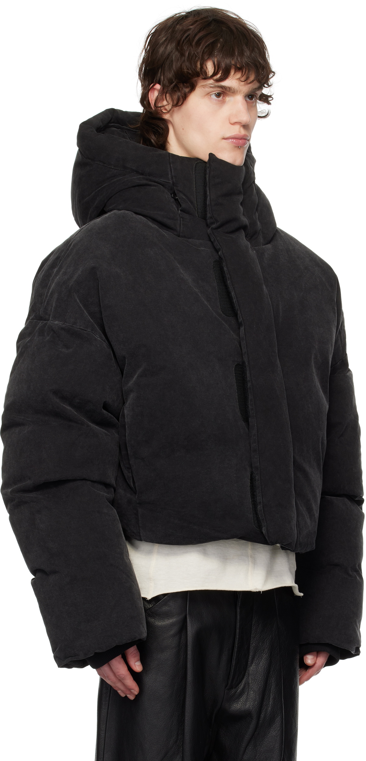 Entire Studios Black MML Hooded Puffer Down Jacket Entire Studios
