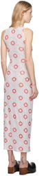 Eckhaus Latta White & Red Duet Maxi Dress