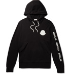 Moncler - Maglia Logo-Appliquéd Printed Loopback Cotton-Jersey Hoodie - Black
