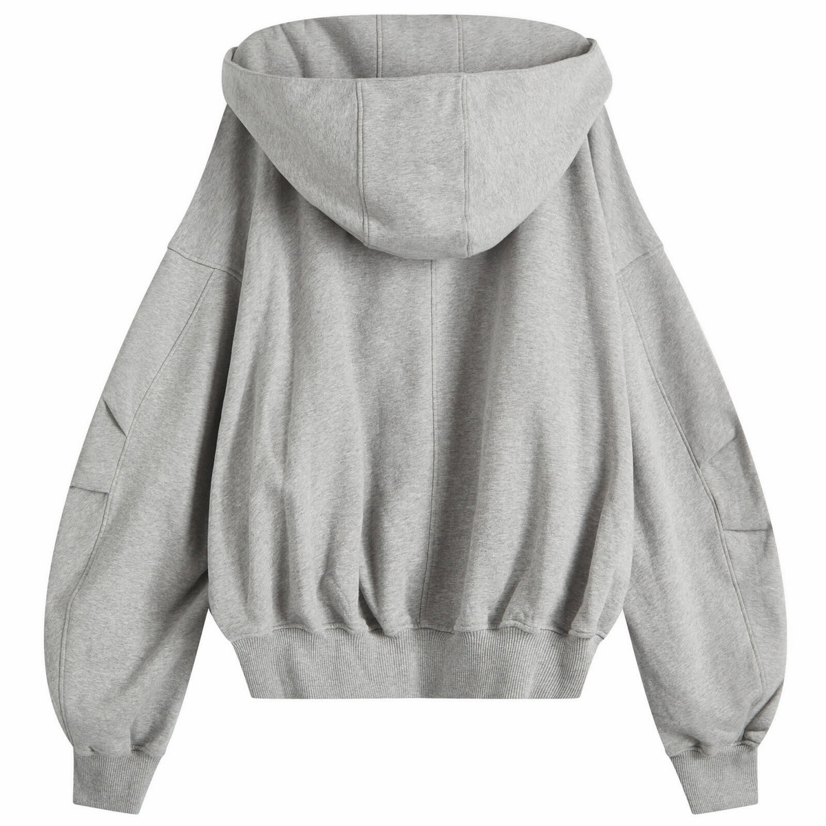 The Attico Women's Zip Front Hooded Sweatshirt in Melange