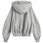 The Attico Women's Zip Front Hooded Sweatshirt in Melange Grey