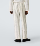 Commas Kantha striped cotton straight pants