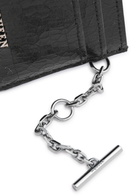 Alexander Mcqueen Logo Cracked-effect Leather Card Holder - Black - One Size