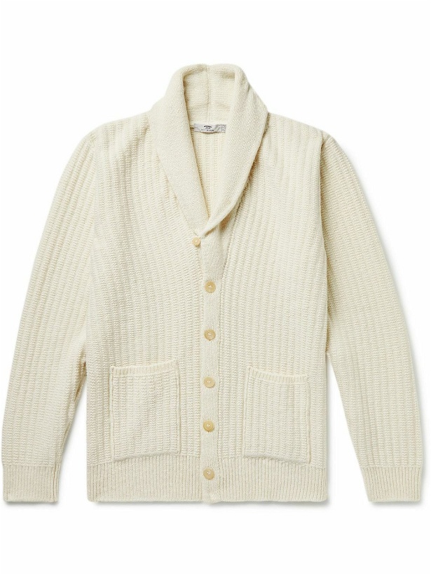 Photo: Inis Meáin - Shawl-Collar Ribbed Merino Wool and Cashmere-Blend Cardigan - Neutrals