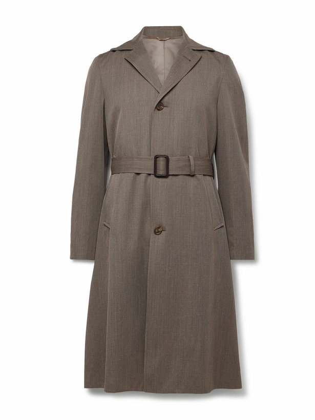 Photo: Saman Amel - Belted Wool-Twill Coat - Brown